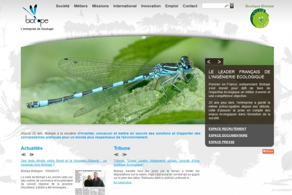 Web design Biotope (Mèze - Hérault)